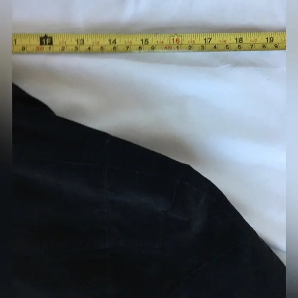 Vintage EUC Andrea Baker black corduroy button down top/jacket with plaid accent - Picture 10 of 12